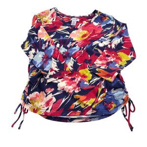 Caribbean Joe & Company Women's Top Size Medium 3/4 Sleeves Colorful